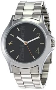 Luxury black metal watch for men with stainless steel bracelet